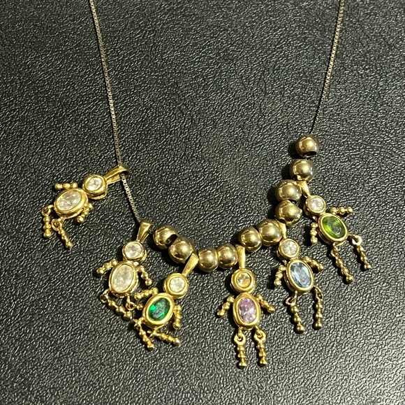 Jewelry - SOLD 925 sterling silver marked birthstone gemstone child grandchildren necklace